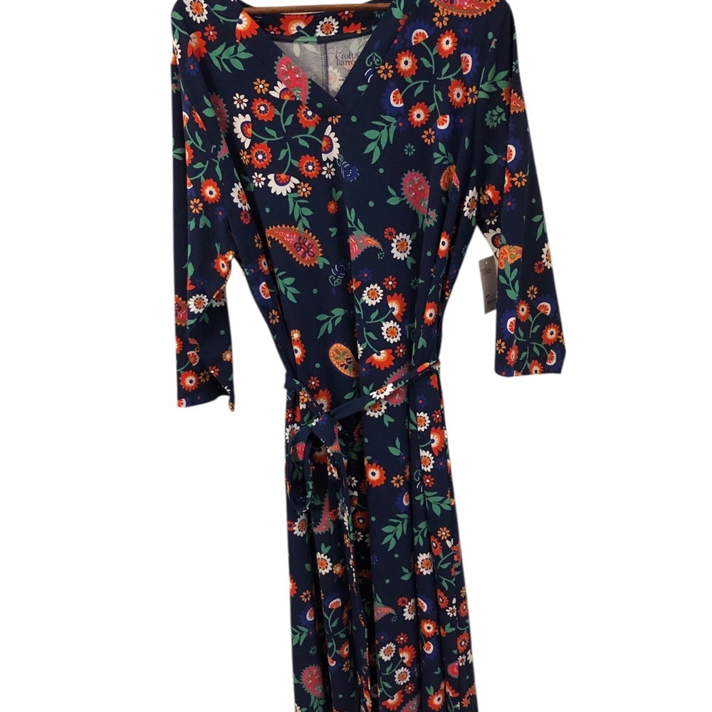 FINAL PRICE! Croft & Barrow Pink Orange Pink Paisley Vneck Dress NWT 1X - Picture 8 of 9